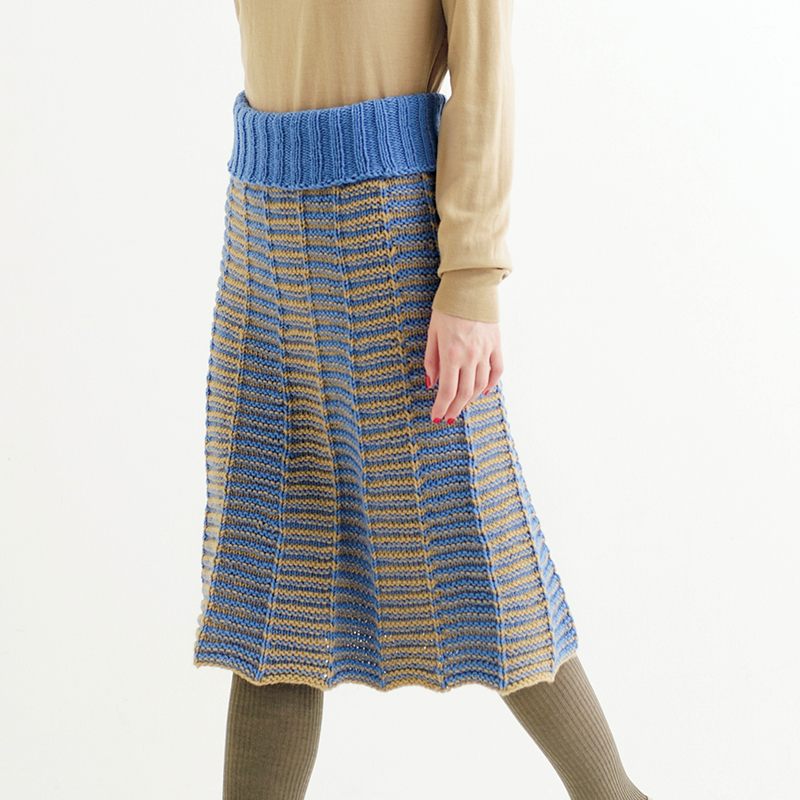 〈レシピ〉でこぼこストライプのスカート