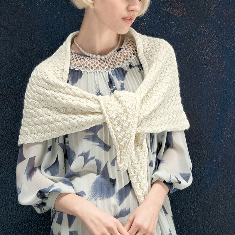 〈レシピ〉生なりの三角ショール