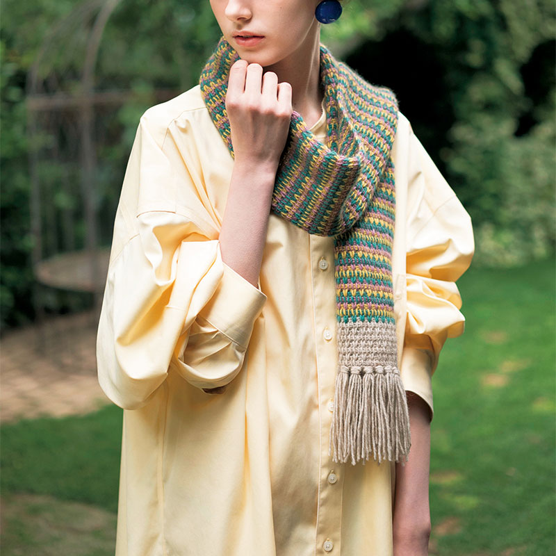 〈レシピ〉アフガン編みのマフラー