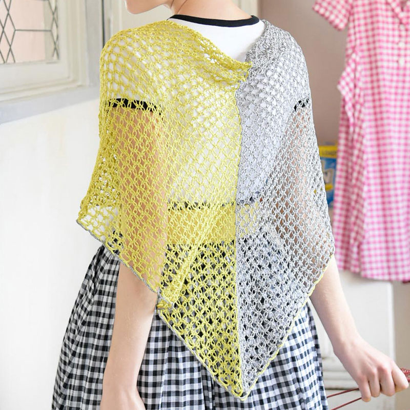 〈レシピ〉七宝編みの三角ショール