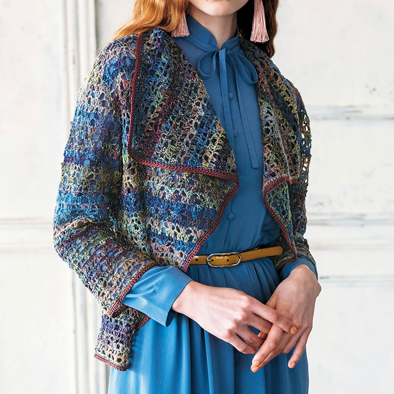 〈レシピ〉紫系段染めのボレロ