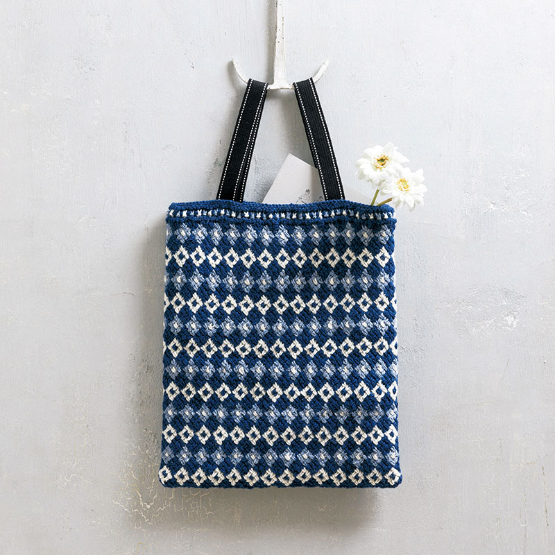 〈レシピ〉一目交差編み込み模様のバッグ