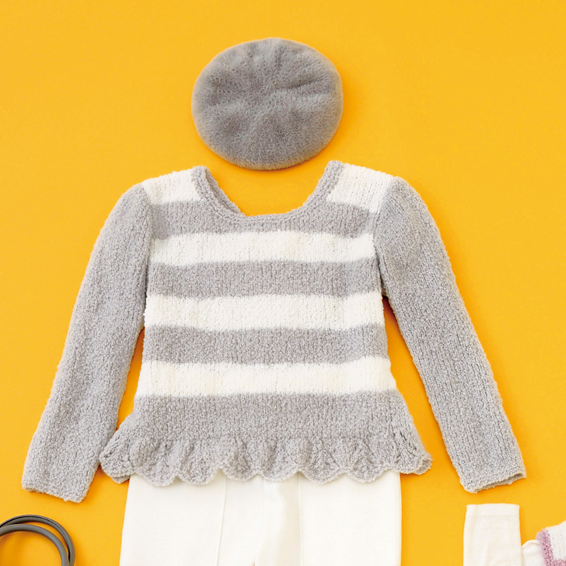 〈レシピ〉グレーのボーダープルオーバー