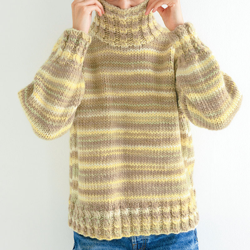 〈レシピ〉ベージュ系段染めのプルオーバー