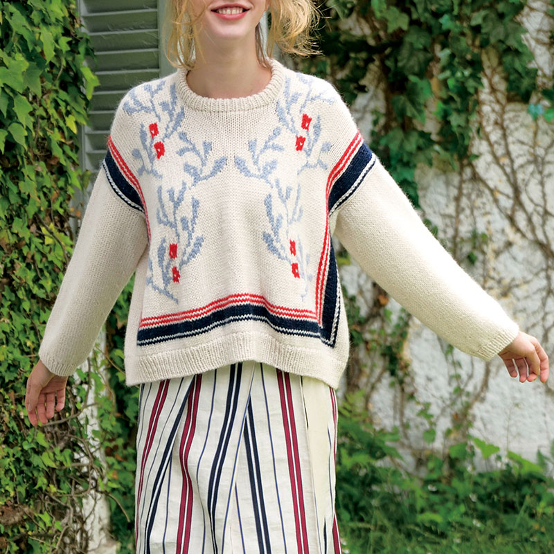 〈レシピ〉生なりの編み込みセーター