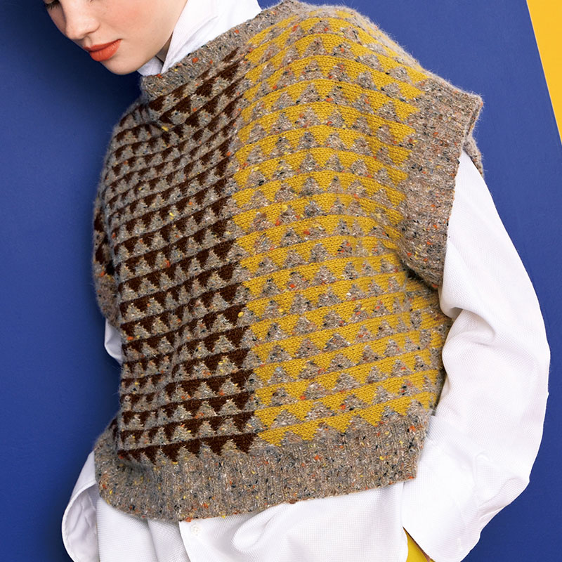 〈レシピ〉三角模様の編み込みプルオーバー