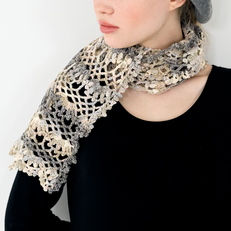 〈レシピ〉ベージュ系段染めのショール