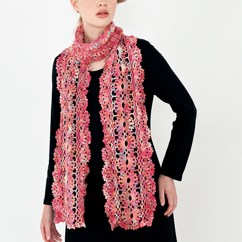 〈レシピ〉ピンク系段染めのショール