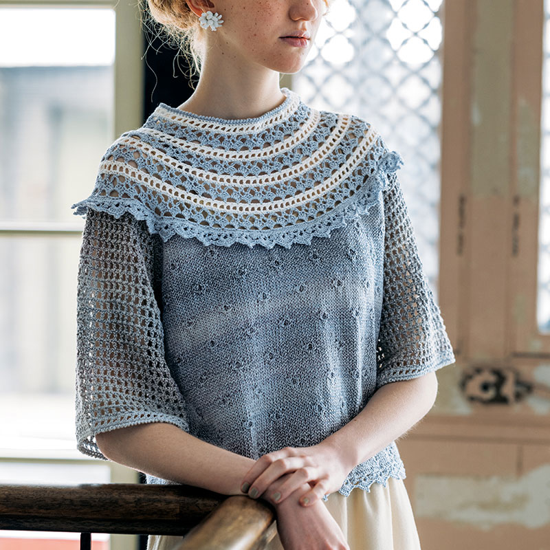 〈レシピ〉かぎ針丸ヨークのプルオーバー