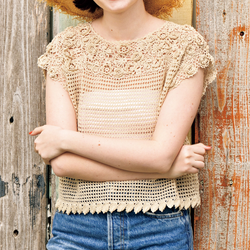 〈レシピ〉アイリッシュクロッシェのベージュプルオーバー