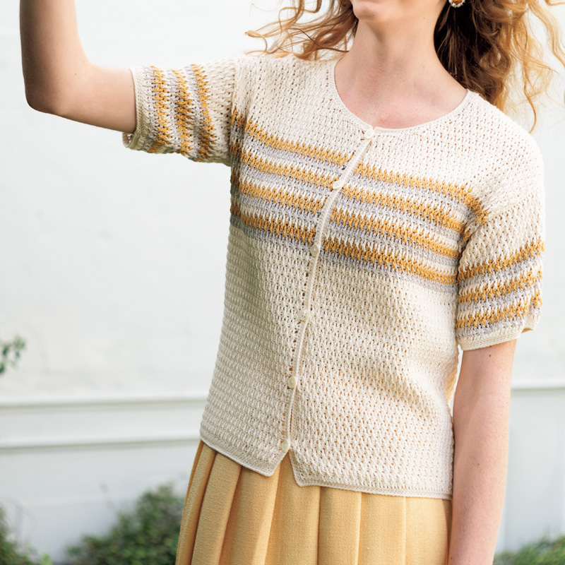 〈レシピ〉引き上げ模様のカーディガン