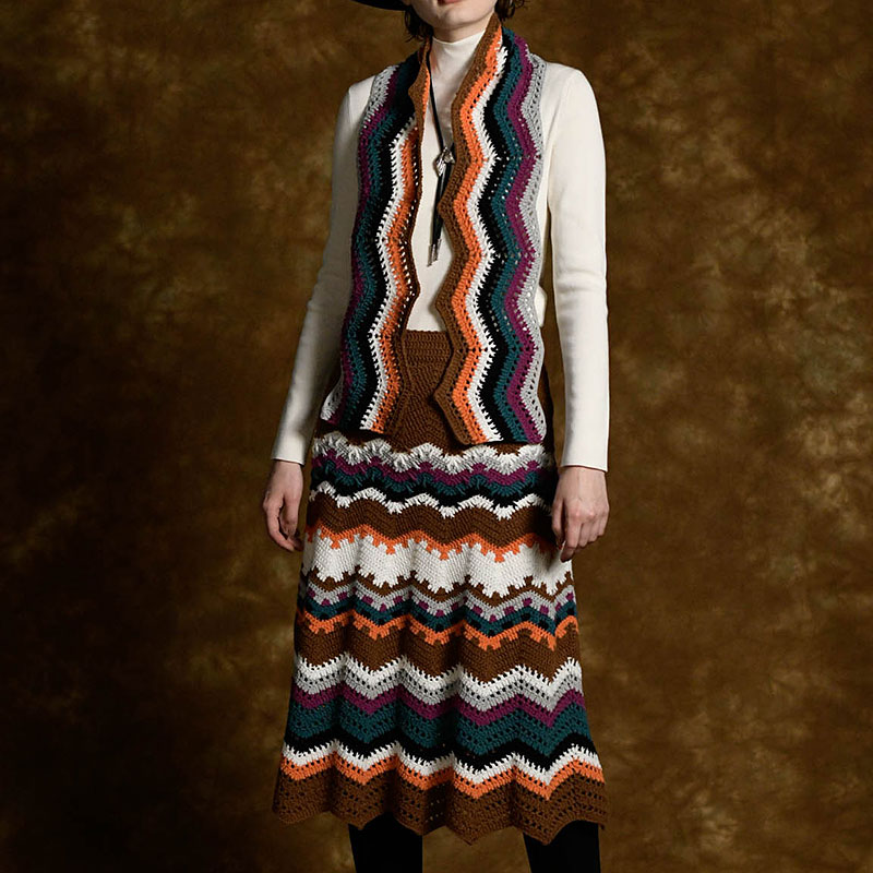 〈レシピ〉ジグザグ模様のスカートとマフラー