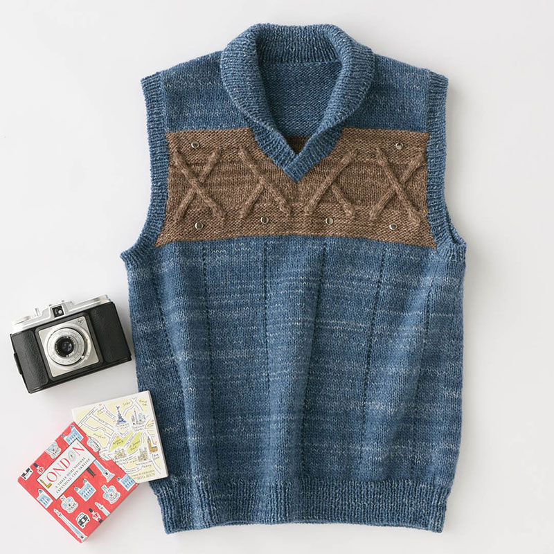 〈レシピ〉バイカラーのメンズベスト