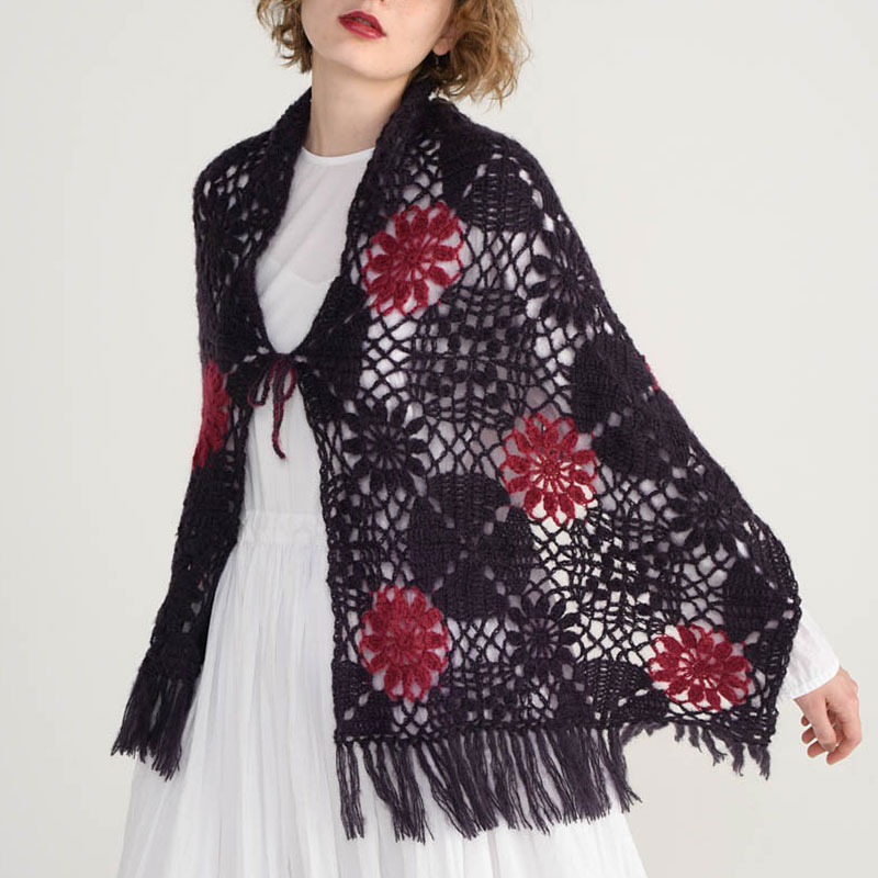 〈レシピ〉ボルドー＆パープルのショール