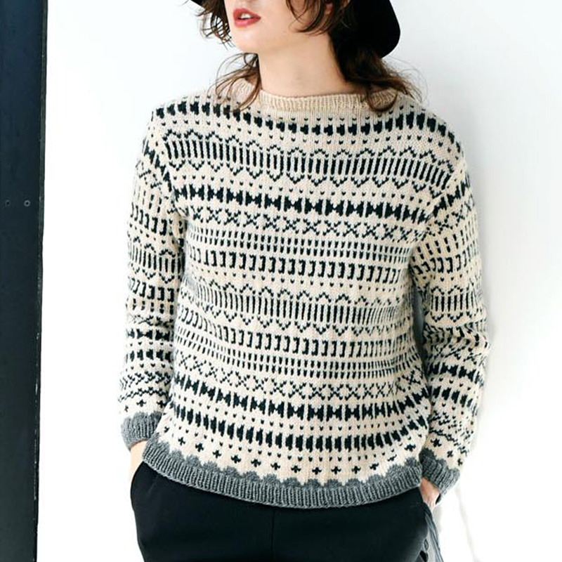 〈レシピ〉ベージュと緑のプルオーバー