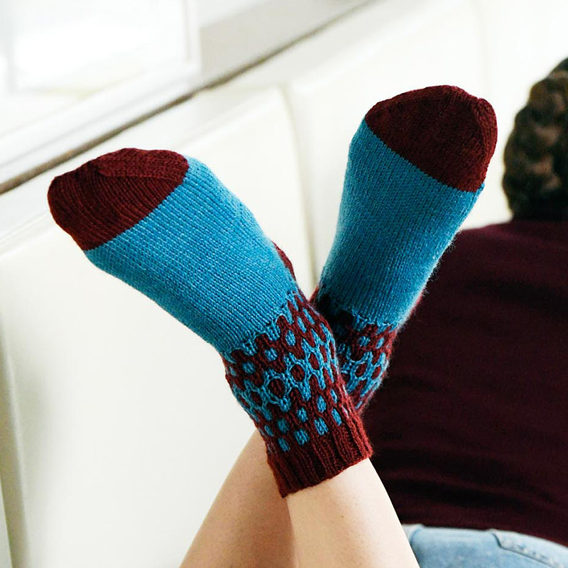 〈レシピ〉青とえんじのソックス