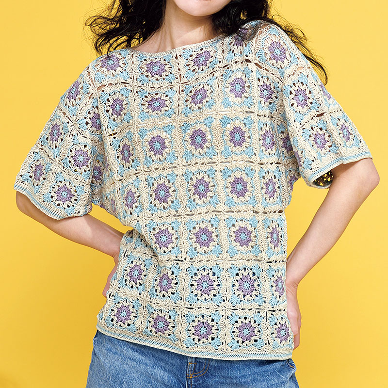 〈レシピ〉四角モチーフのプルオーバー