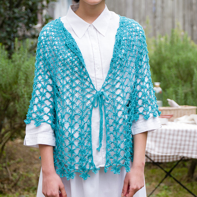 〈レシピ〉トップダウンのレーシーカーディガン