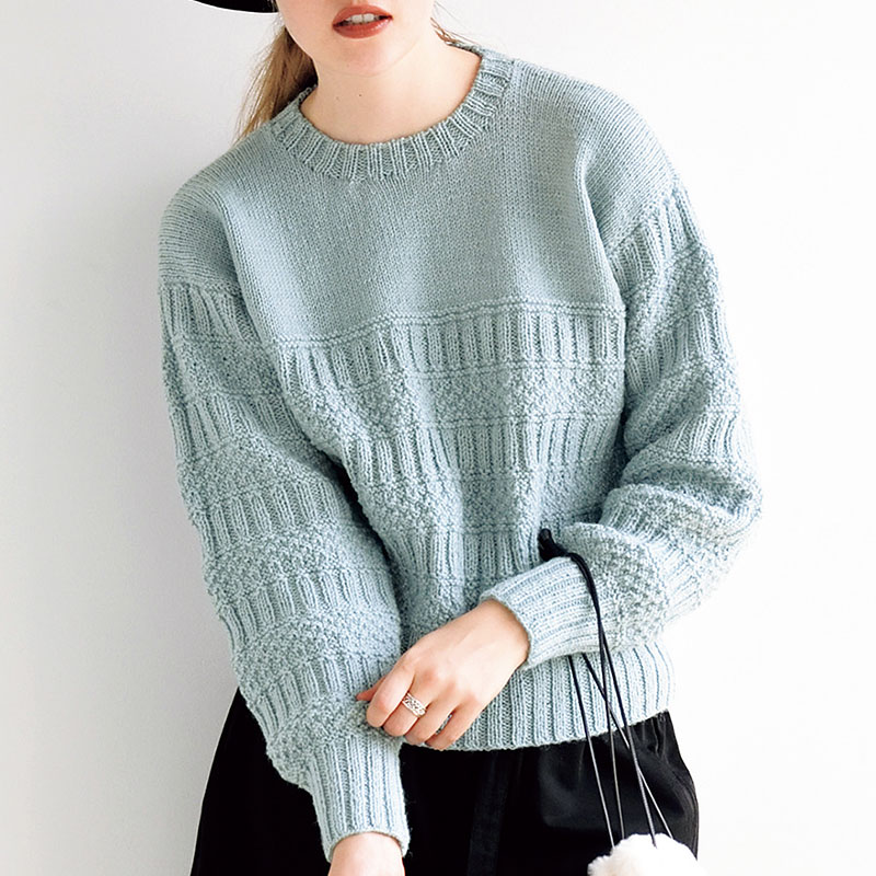 〈レシピ〉水色の地模様プルオーバー