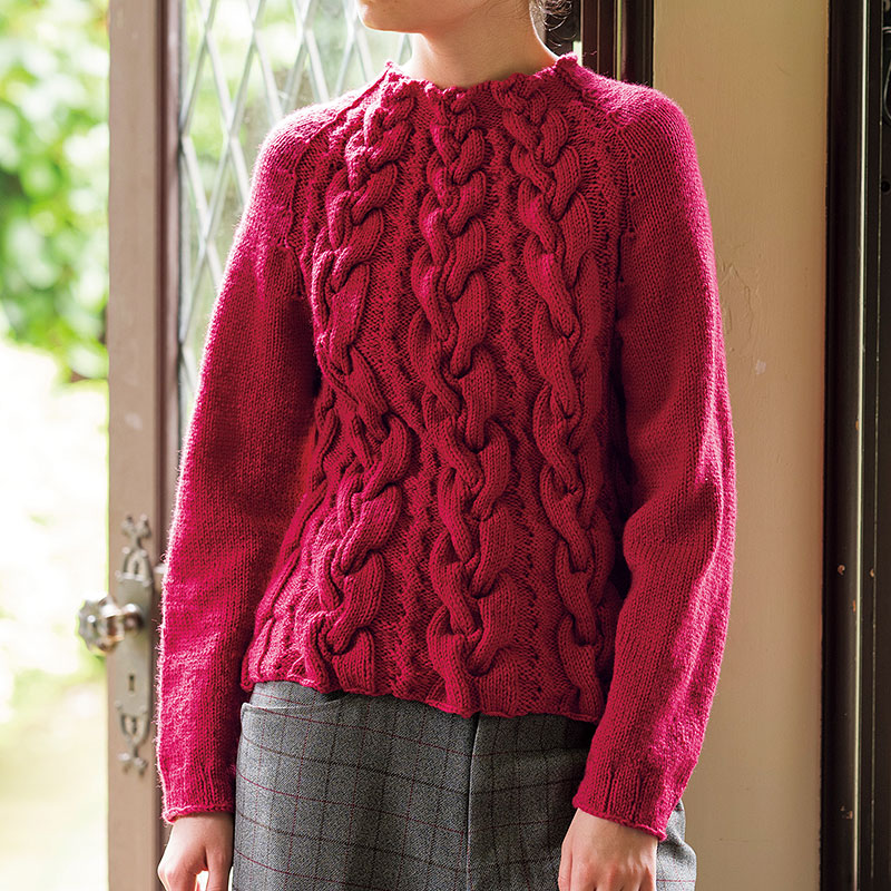 〈レシピ〉交差模様の赤いプルオーバー