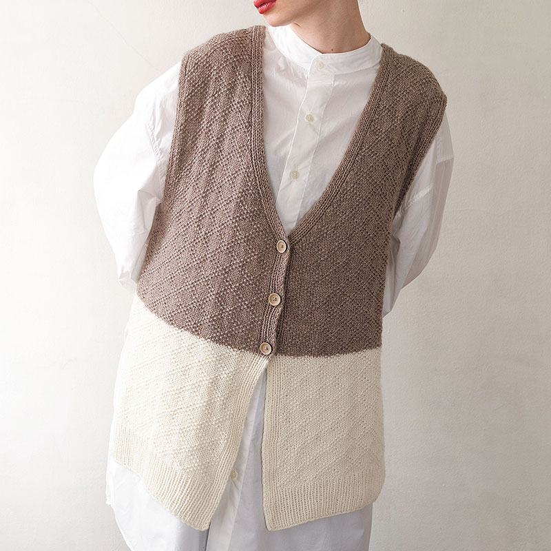 〈レシピ〉カシミヤのYネックベスト