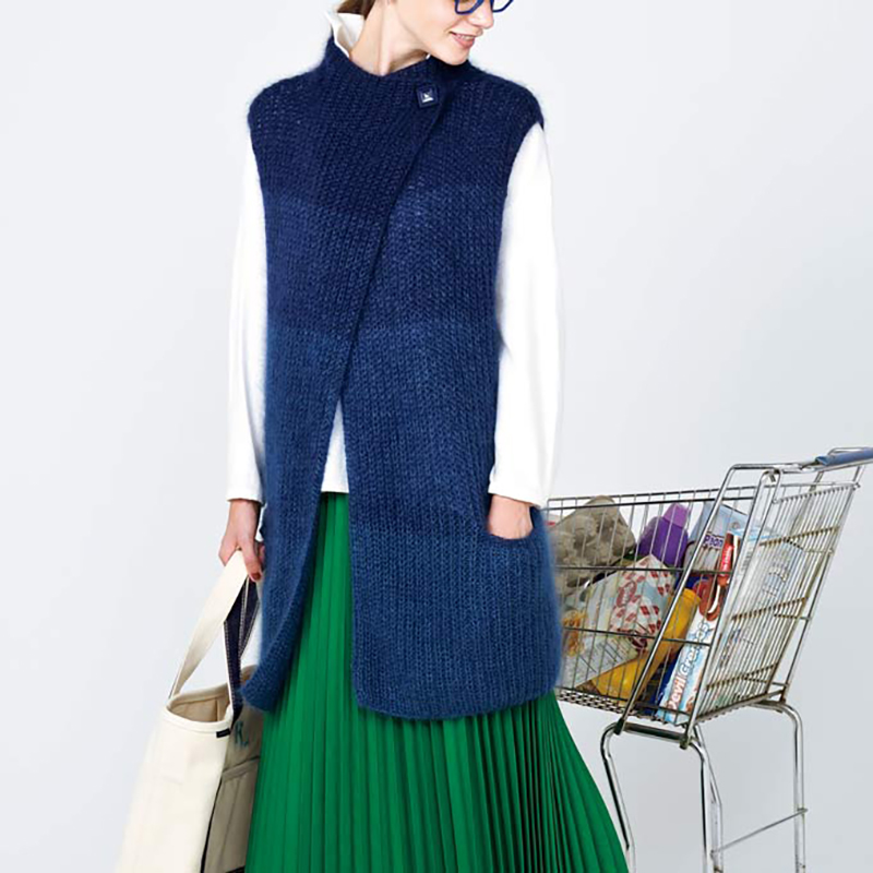 〈レシピ〉イギリスゴム編みのロングベスト