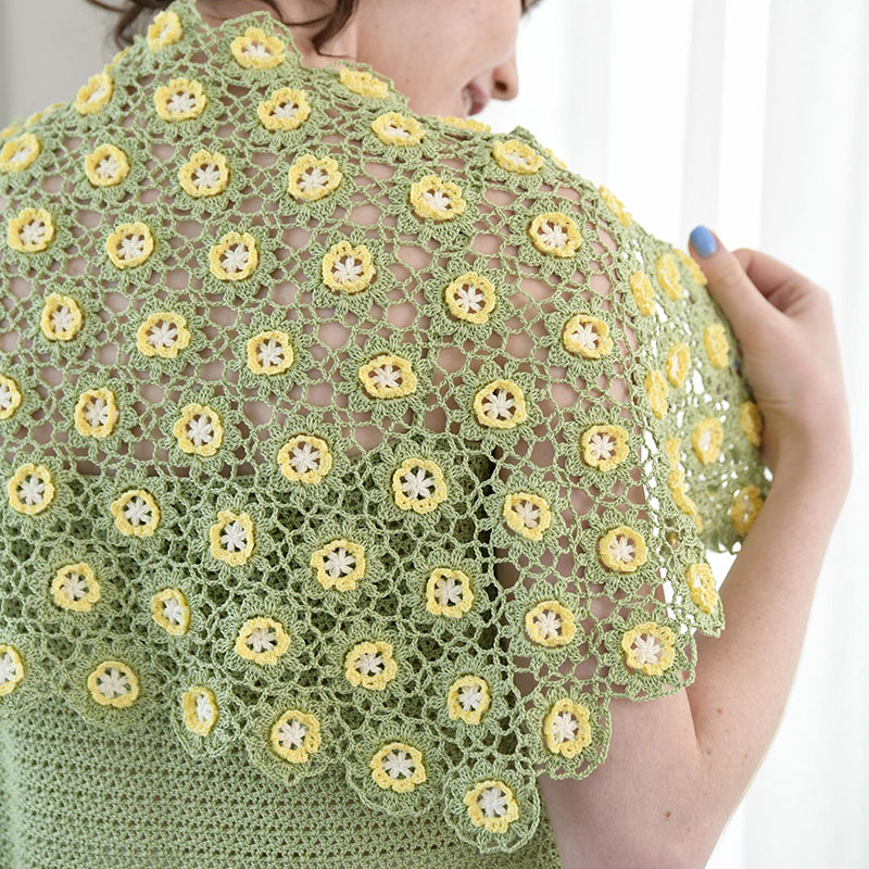 〈レシピ〉モチーフつなぎの台形ショール