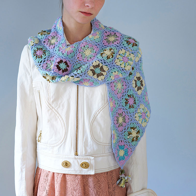 〈レシピ〉タッセルつきのモチーフショール