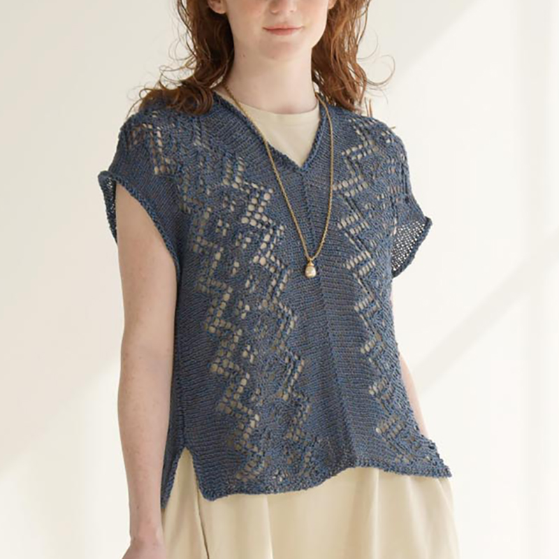 〈レシピ〉横編みのフレンチスリーブプルオーバー