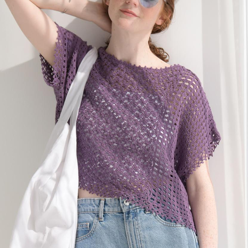 〈レシピ〉紫の透かし模様プルオーバー