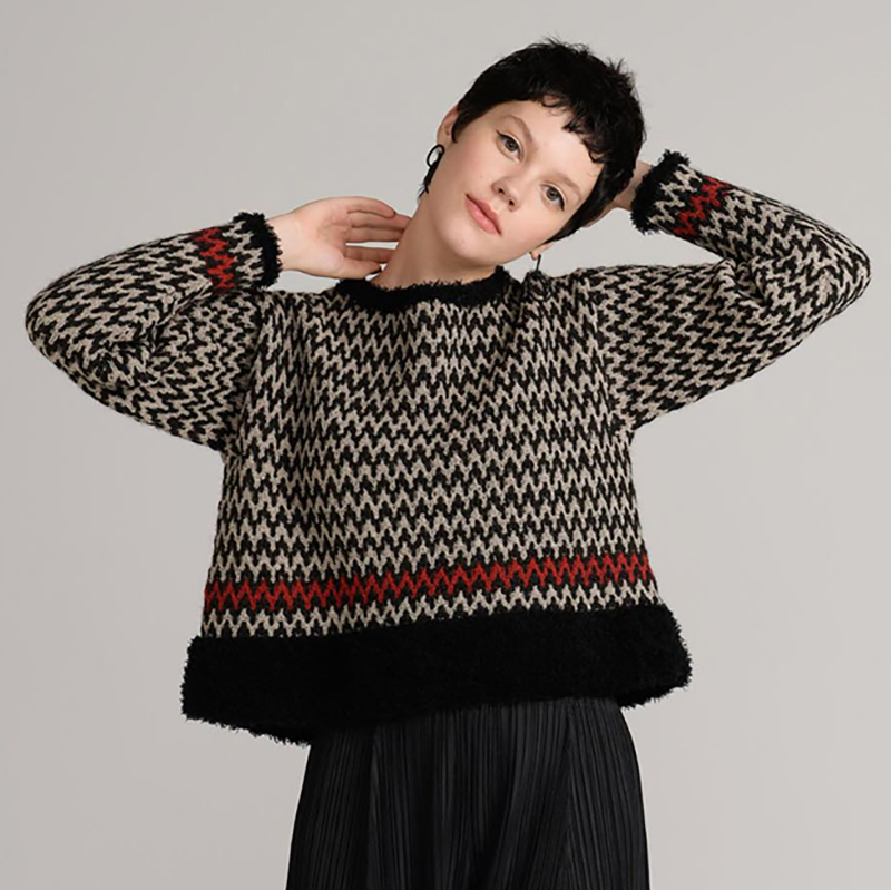 〈レシピ〉すべり目模様のプルオーバー