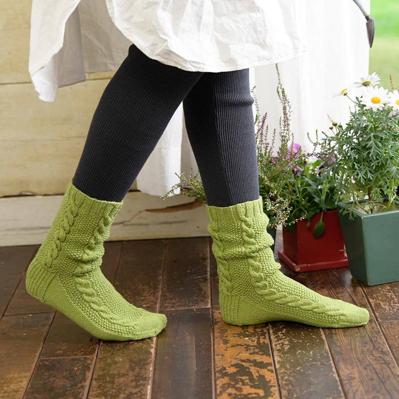 〈レシピ〉ケーブル＆かのこの靴下