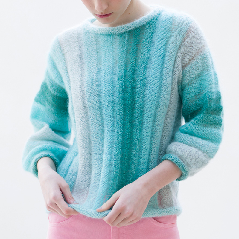 〈レシピ〉横編みのボーダープルオーバー