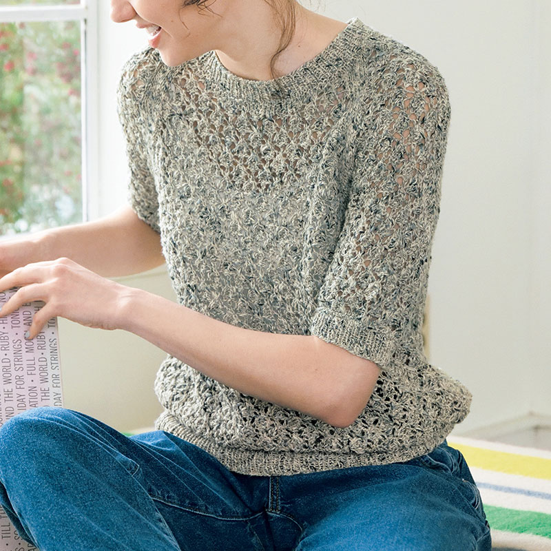 〈レシピ〉透かし模様のラグランスリーブプル