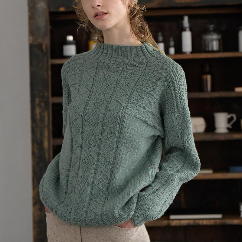 〈レシピ〉ガーンジーヤーンのハイネックプルオーバー