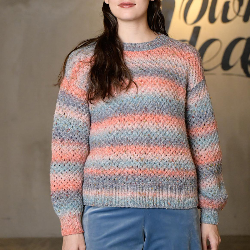 〈レシピ〉段染めのラウンドネックプルオーバー