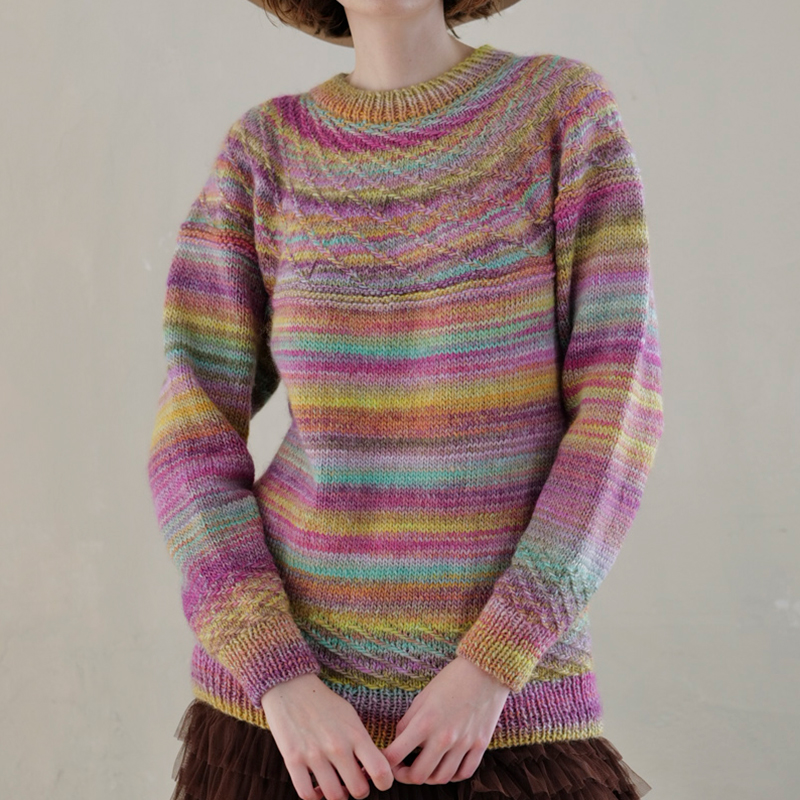 〈レシピ〉らせん模様の丸ヨークプルオーバー