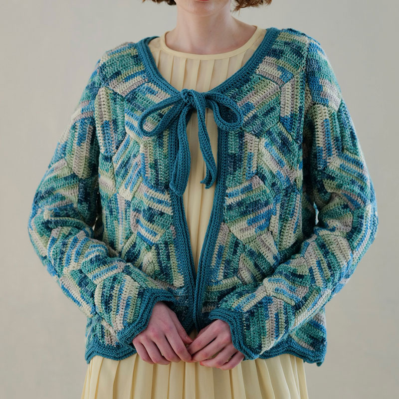 〈レシピ〉段染め糸のかぎ針カーディガン