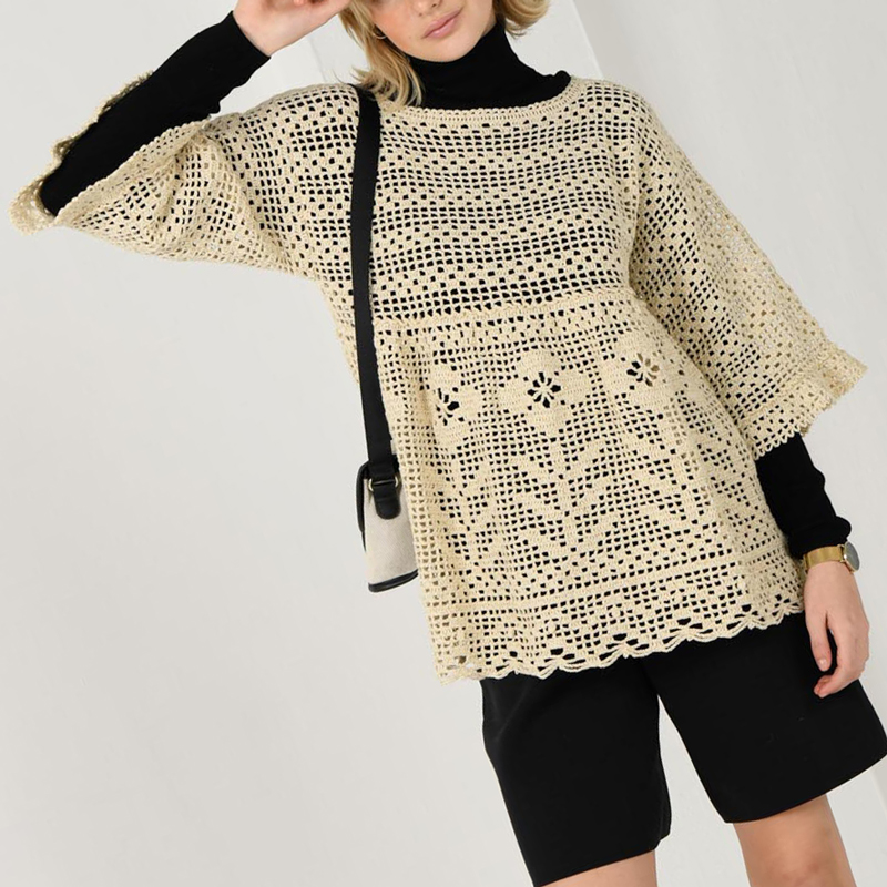 〈レシピ〉花模様のレイヤードクロッシェ