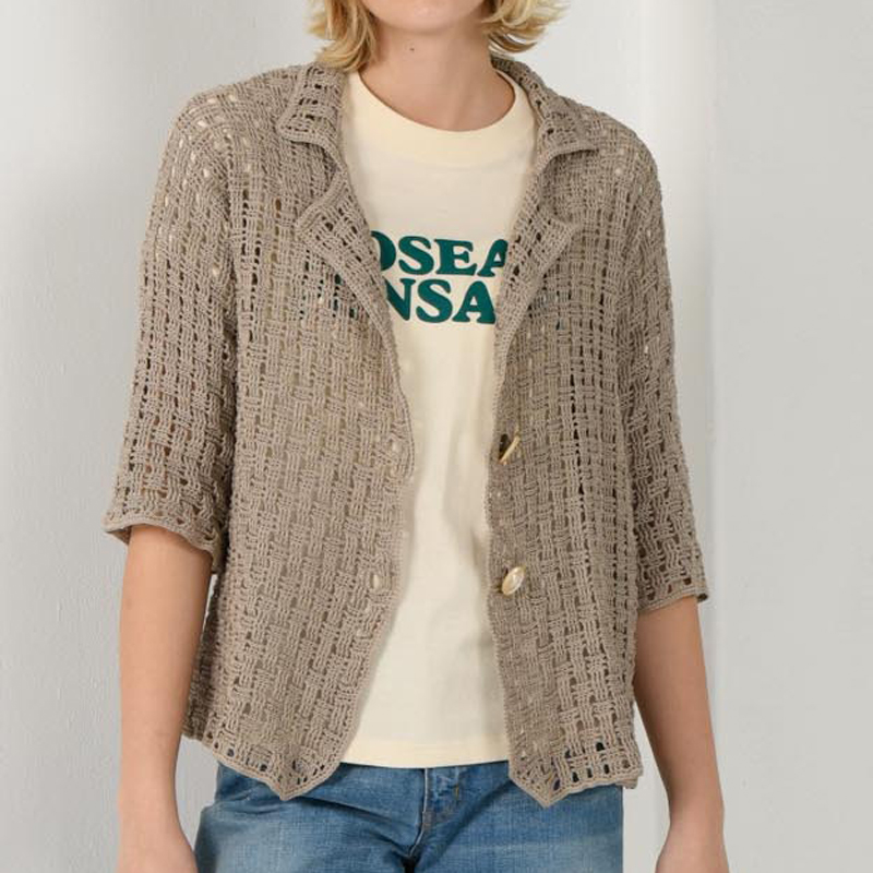 〈レシピ〉引き上げ編みのジャケット