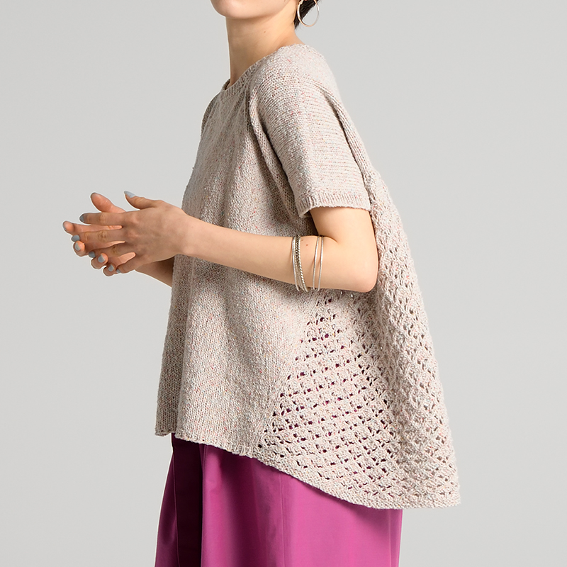 〈レシピ〉バックレースのプルオーバー［L・LL］