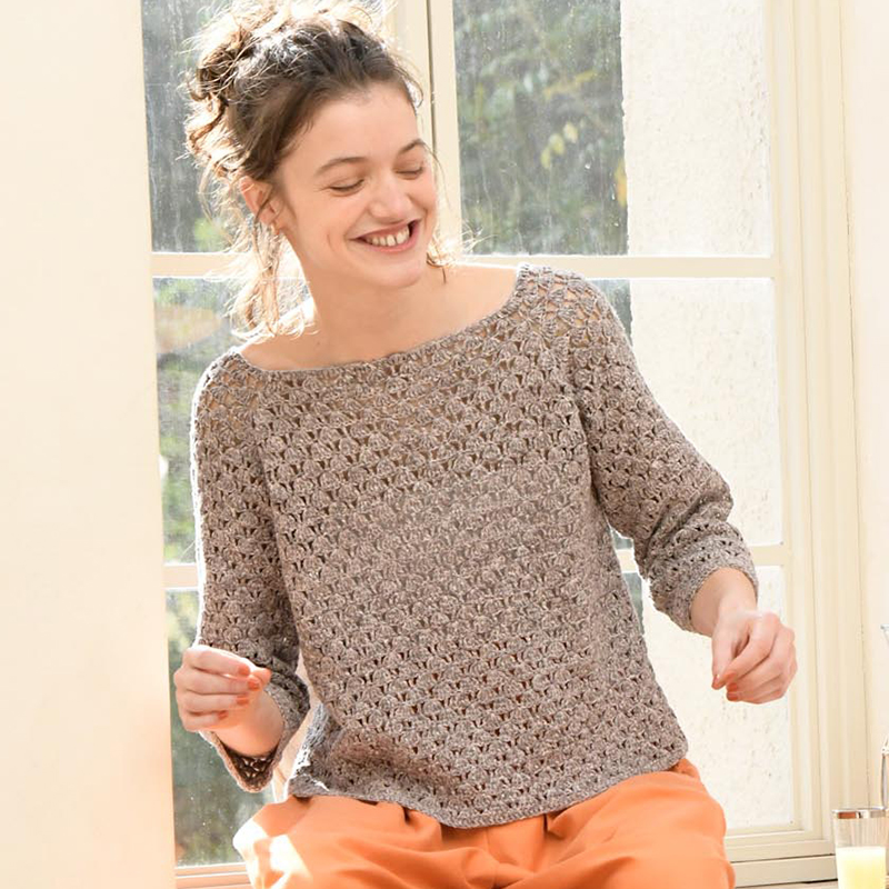 〈レシピ〉ラグランのトップダウンプルオーバー