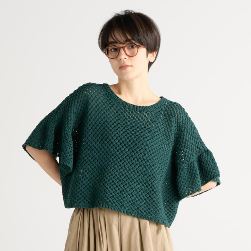 〈レシピ〉メッシュ＆フリルのベスト［S・M］