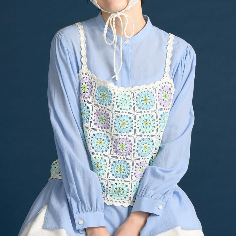 〈レシピ〉ブルーモチーフのキャミソール