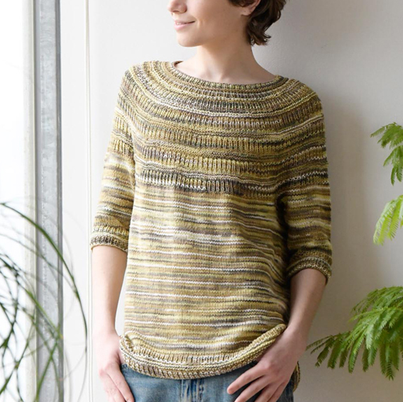 〈レシピ〉地模様の丸ヨークプルオーバー