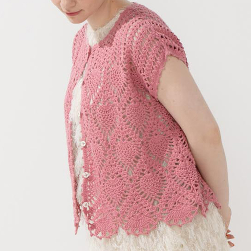 〈レシピ〉ピンクのパイナップルカーディガン