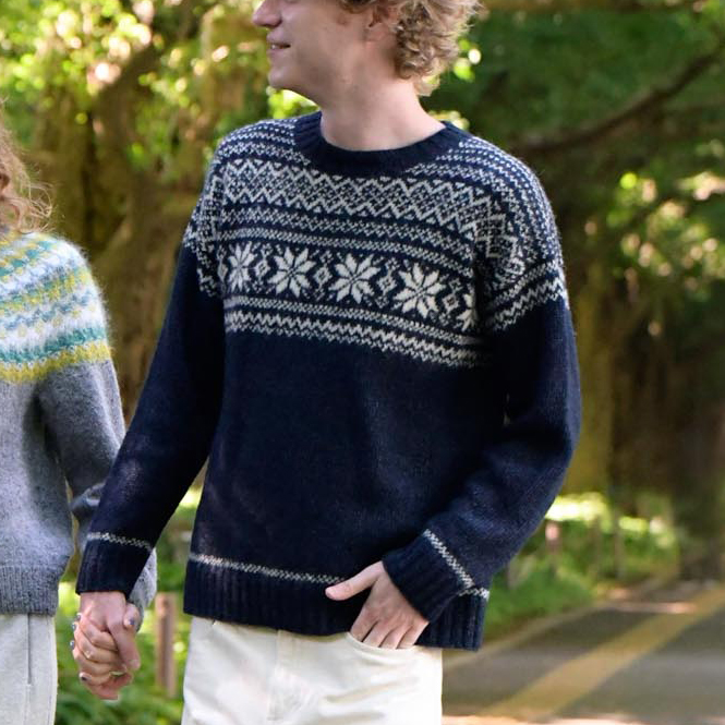 〈レシピ〉紺のノルディックセーター［S・M］