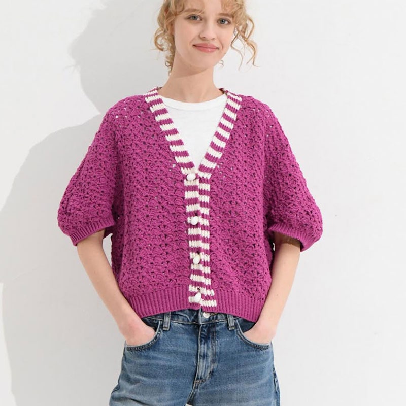 〈レシピ〉赤紫のカーディガン