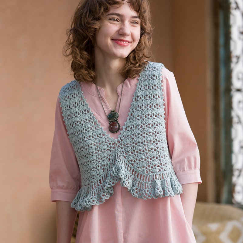 〈レシピ〉ハート柄のショートベスト