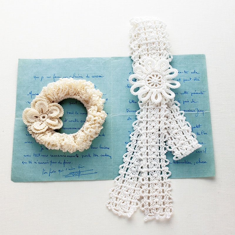 〈レシピ〉花飾りのシュシュとリボン